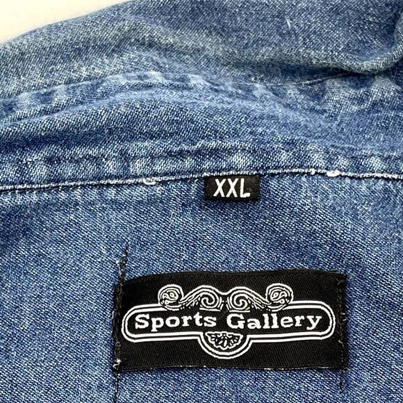 SPORTS GALLERY men's Biker denim sleeveless shirt size XXL - Picture 6 of 11